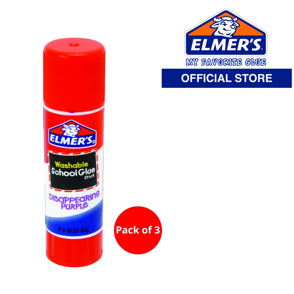 ELMER'S Disappearing Purple Glue Stick 6g (E513 Pack of 3) Shopee