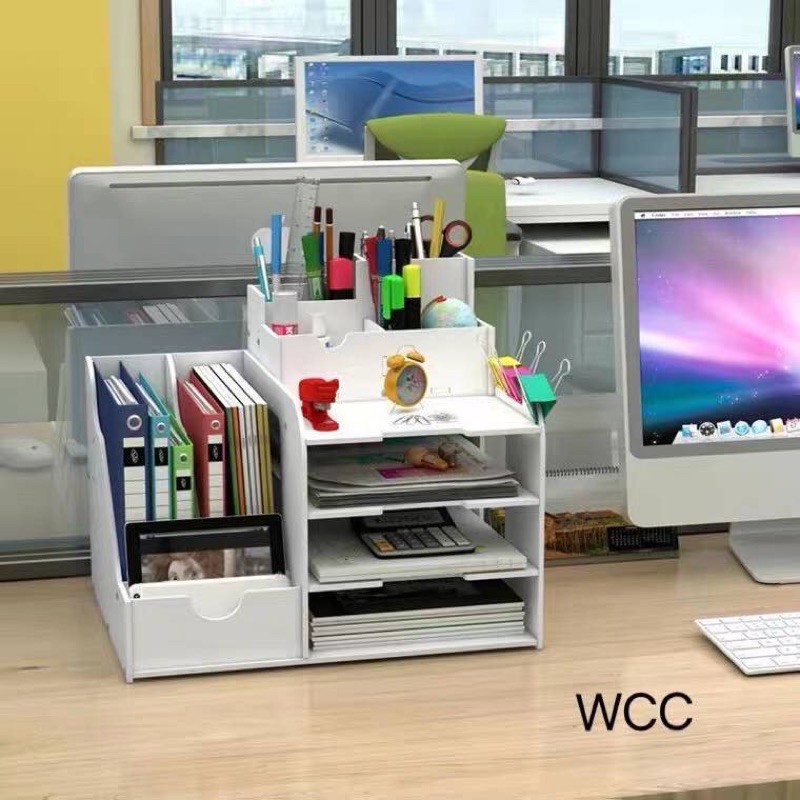 Desk Storage Bookshelf Folder Book Office Paper Storage Box File Rack