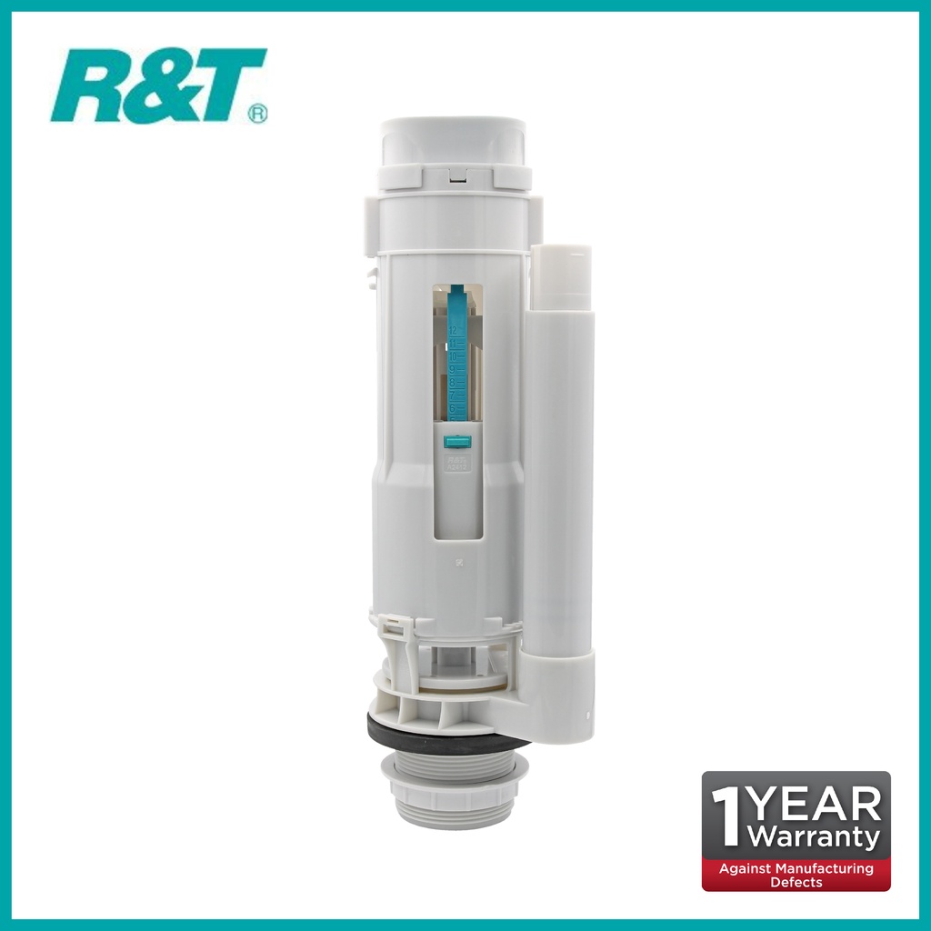 R&T Top Push Dual Flush Outlet Valve c/w 48MM Chrome Button (A2412