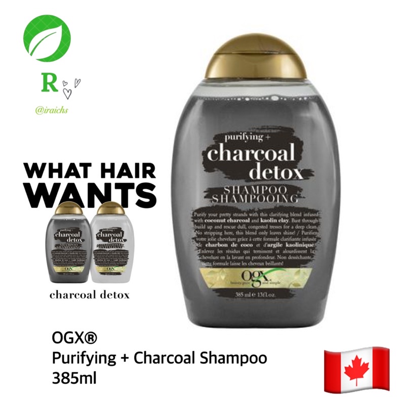 OGX® Purifying + Charcoal Shampoo 385ml 🇨🇦 Shopee Philippines