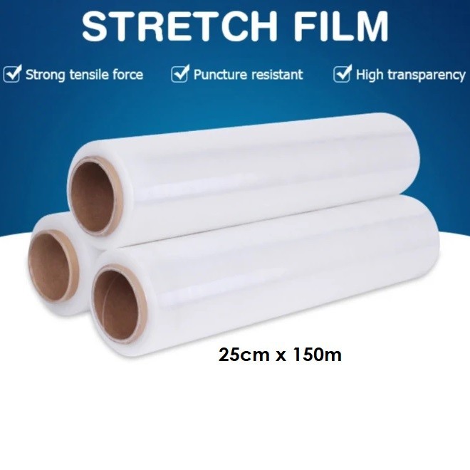 Plastic Wrapping 25cm x 150m Stretch Film Clear Plastic wrap packing
