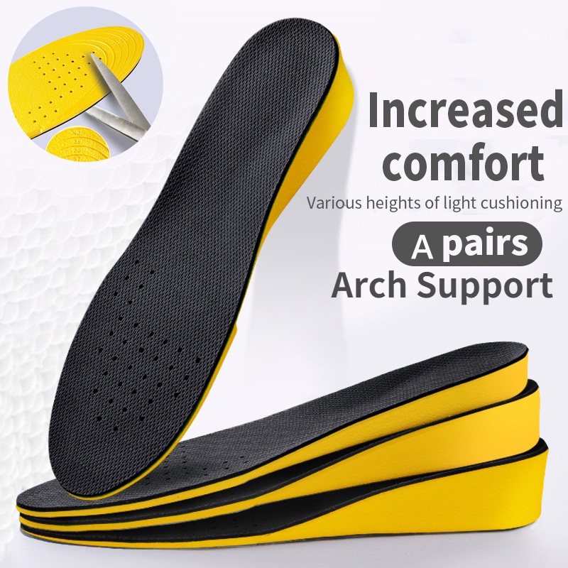 1 Pair Unisex 4D Sponge Support Walking Insoles / Silicone Memory Foam