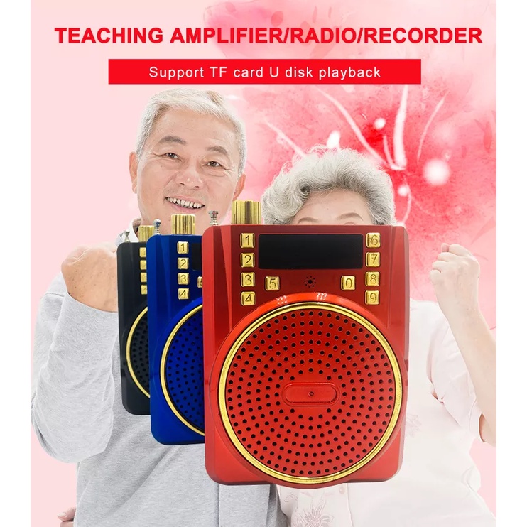 Portable Bluetooth Radio reproductor rechargeable Free Lapel Microphone