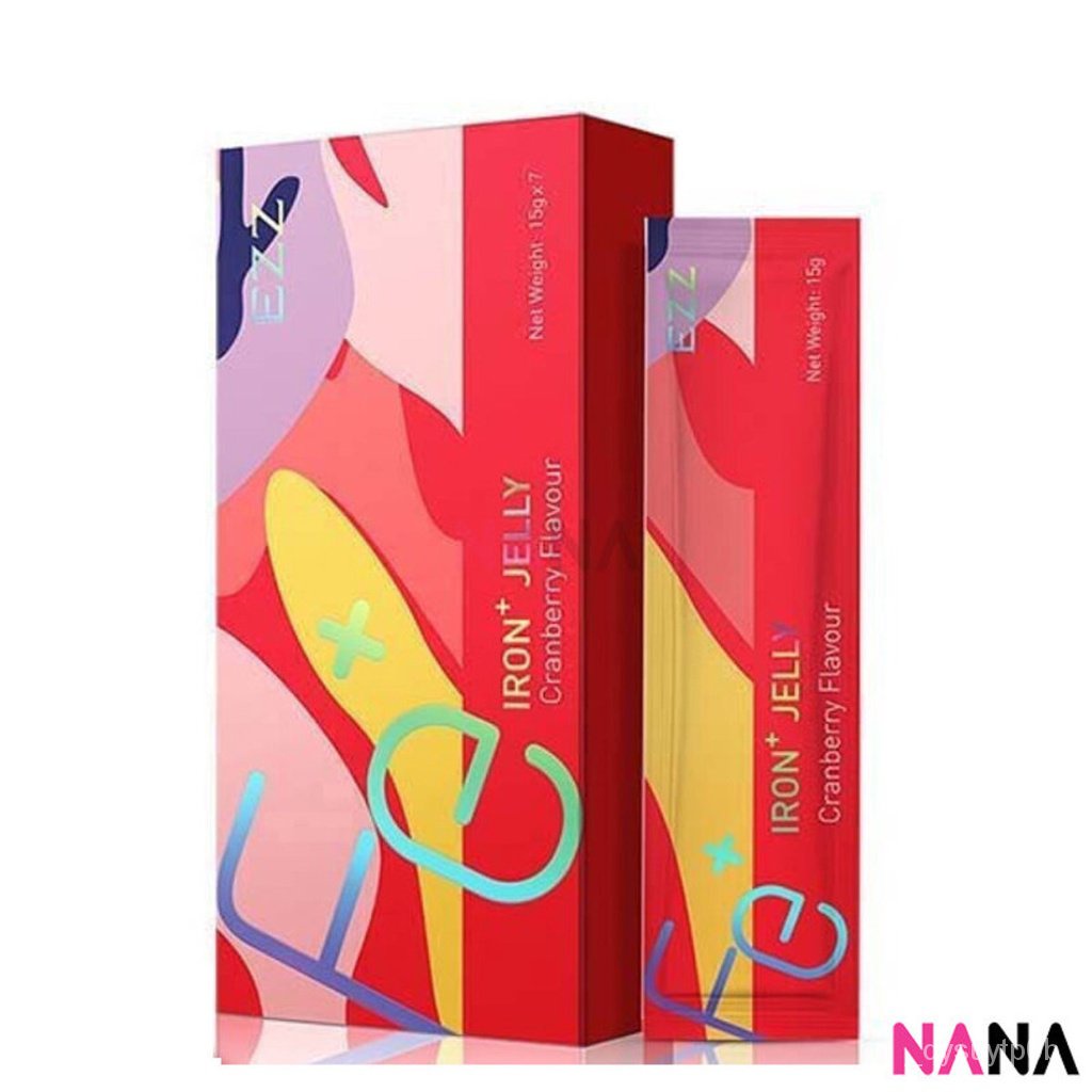 Genuine Guarantee EZZ Iron Plus Jelly Cranberry Flavour 15g x 7 Jelly