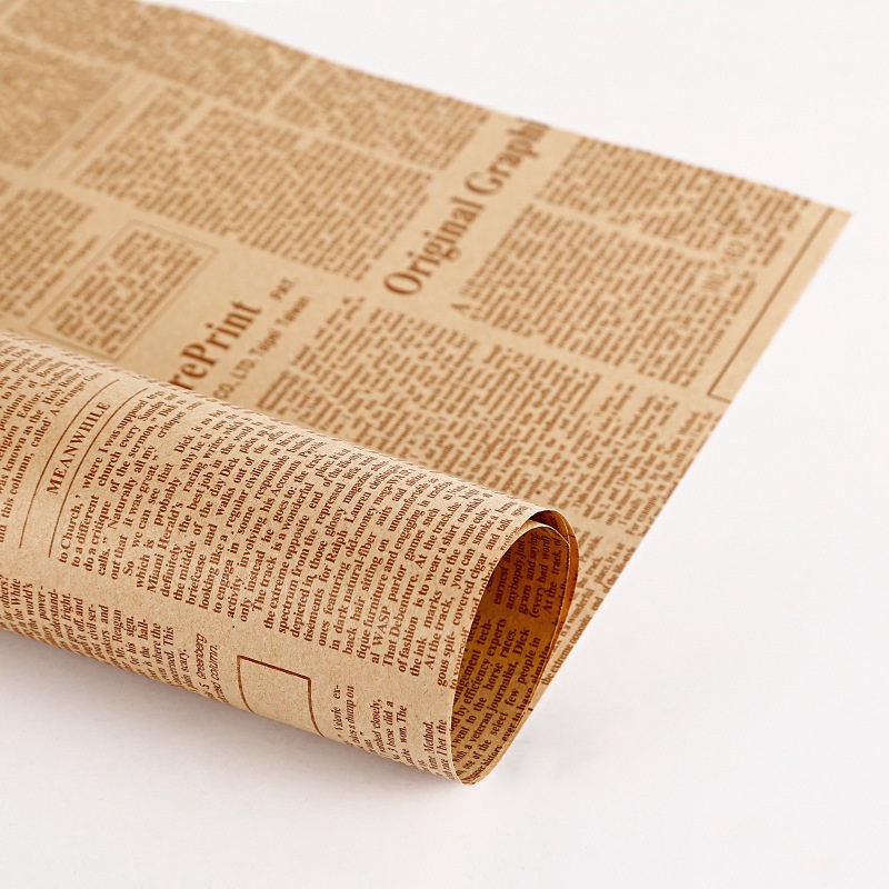 6 Sheets Vintage Print Maps, Newspaper Print Wrapping Paper Double