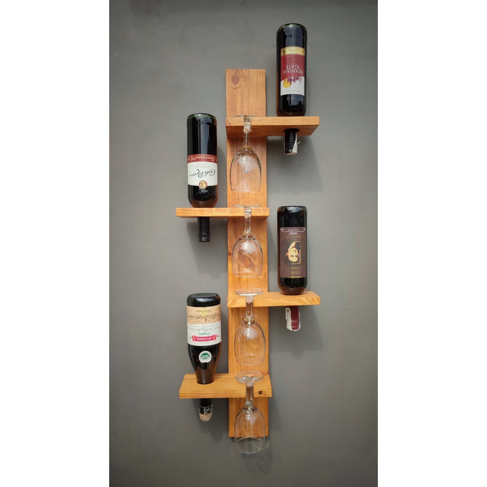 4Wine v.2 Wallmounted Wooden Hanging Wine Rack Shopee Philippines