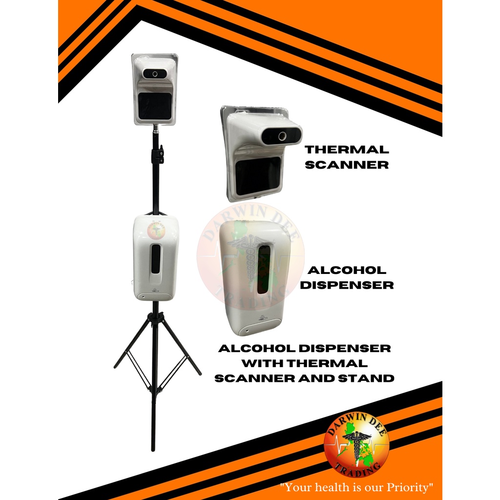 2 in 1 AUTOMATIC ALCOHOL DISPENSER WITH THERMAL SCANNER AND STAND