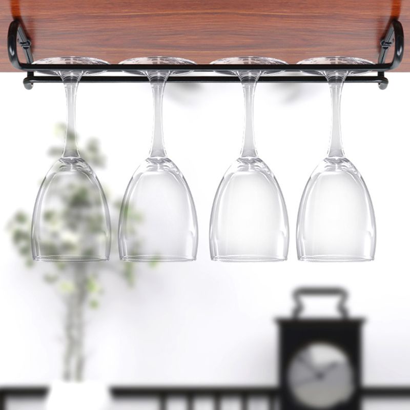 LIVI Single Row Suspension Hanging Wine Glass Holder Inverted Shelf Under Mounted on