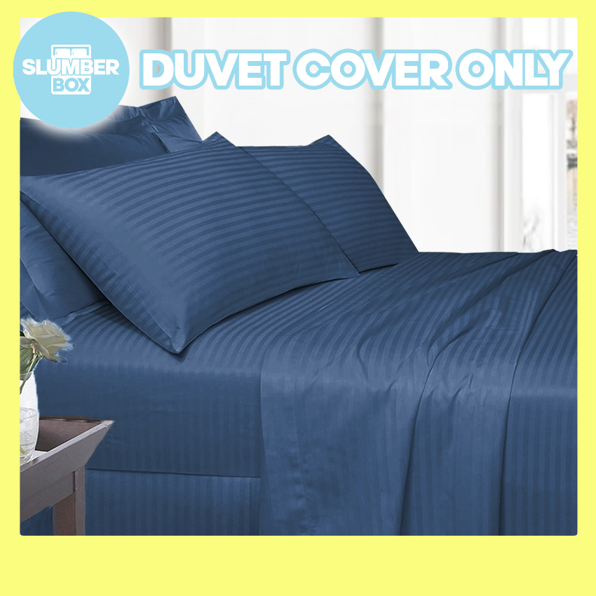Slumber Box Duvet Cover Premium Plain Stripes Quilt Cover Zipper Bedding Thick Blanket Bed