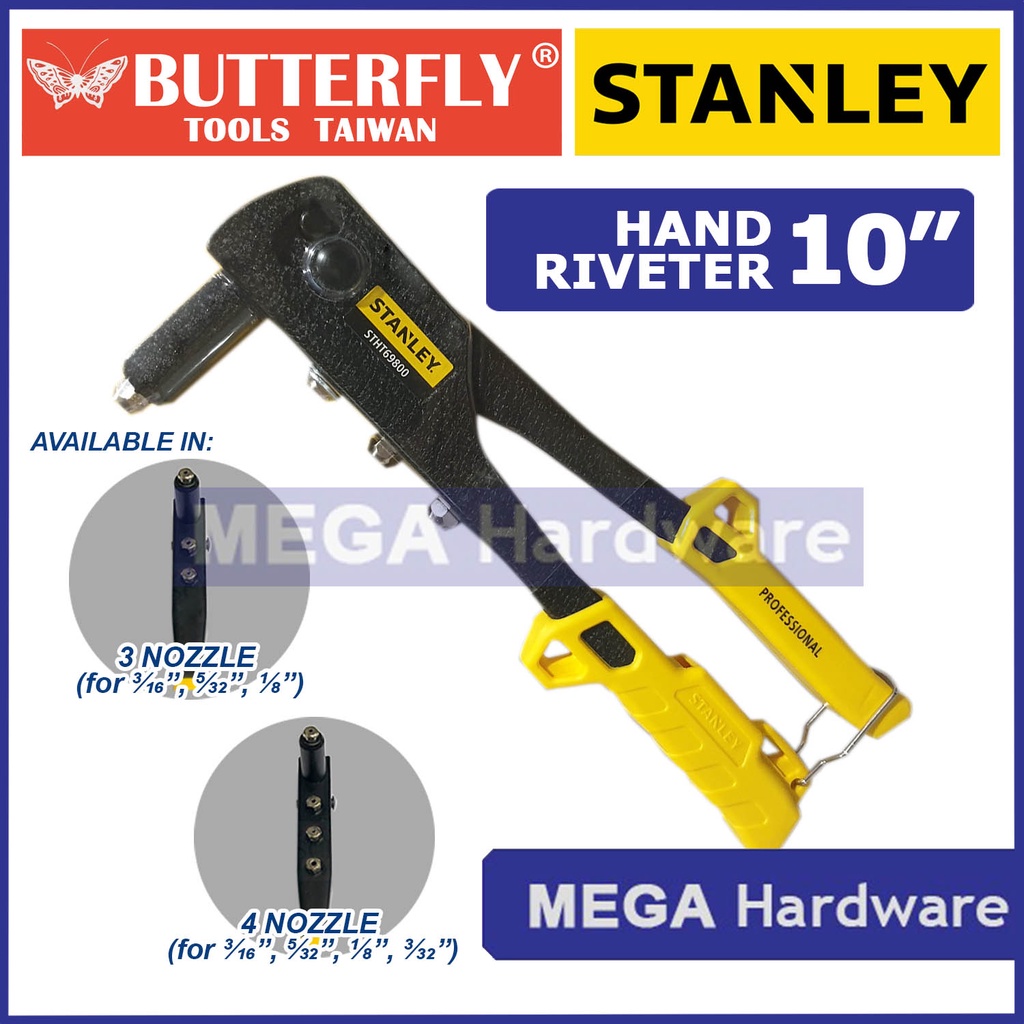 STANLEY Steel Hand Riveter Blind Riveter Heavy Duty (3Nozzle, 4Nozzle