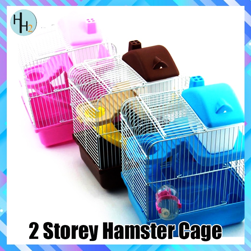2 Storey Hamster Cage Pet Cage Hamster Cottage Double Layer House M18