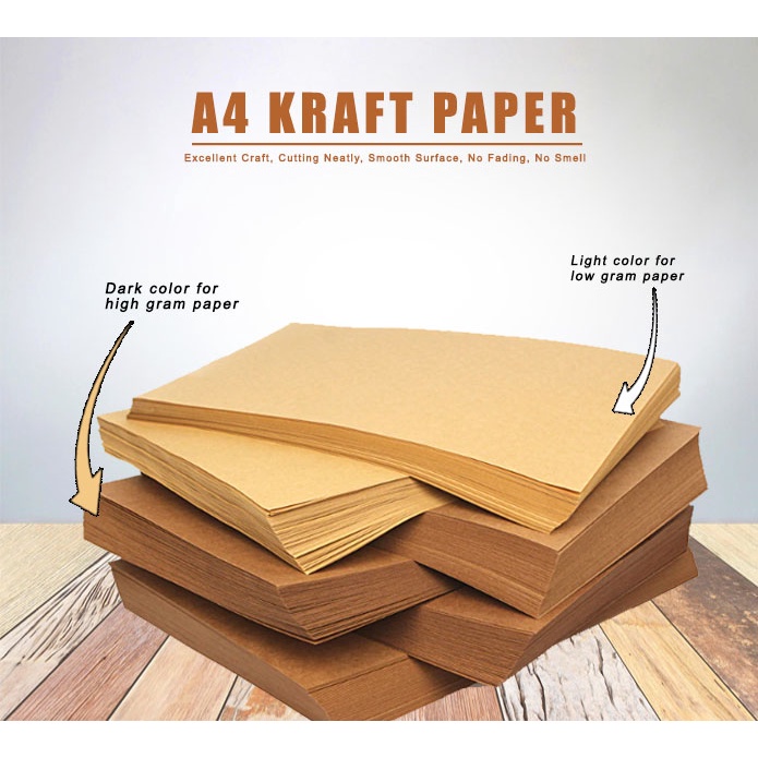 A4 KRAFT PAPER/BOARD 70GSM 300 GSM Thick Paperboard Shopee Philippines