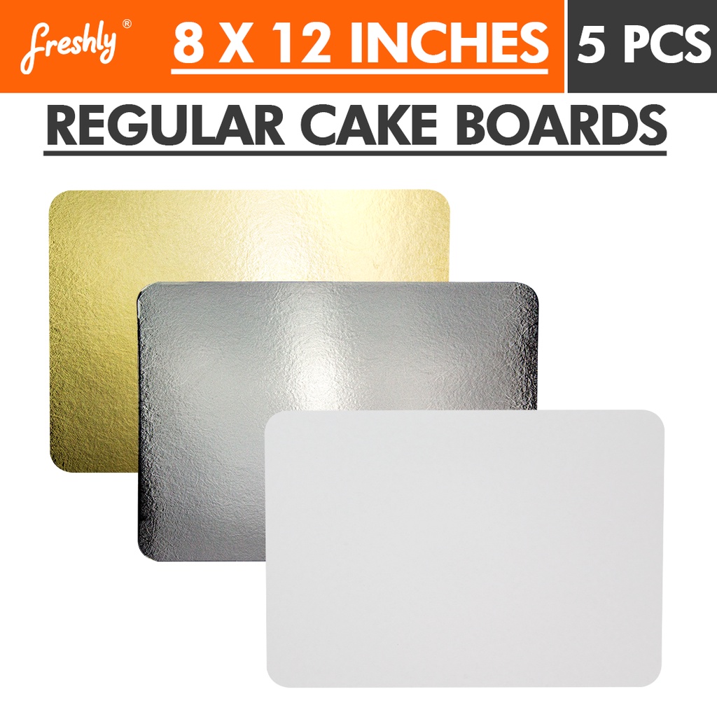 Cake Board Rectangle Gold/Silver 8 x 12 inches 5 pcs Shopee