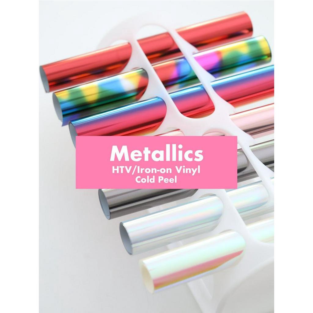 Metallic Rainbow HTV Heat Transfer Ironon Vinyl Cold Peel 10x12in