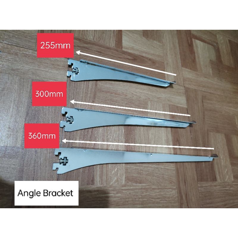 (Per piece) Plated Angle Slotted Shelf Bracket Polished Glass Holder Wood Bracket Shopee