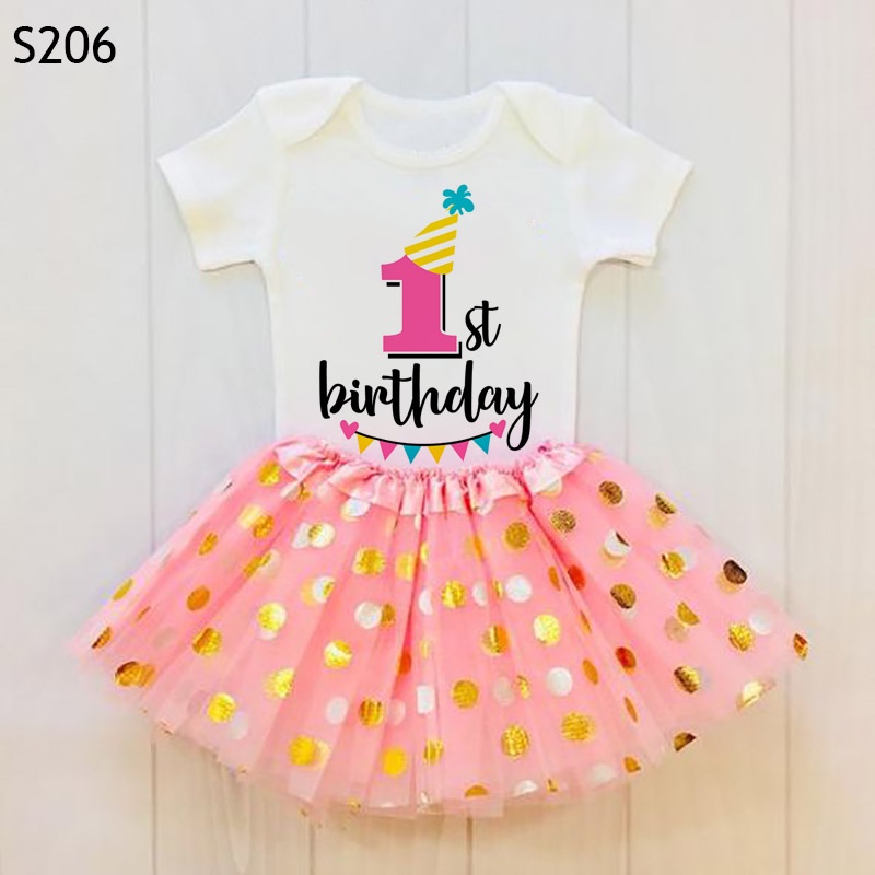 1st Birthday Baby Girl Birthday Party Dress Cute Pink Tutu Cake Outfits