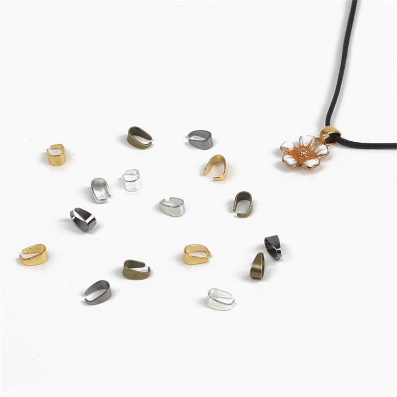 100PCS Pendant Clips Pinch Bail Clasps Buckle Charm Necklace Hook