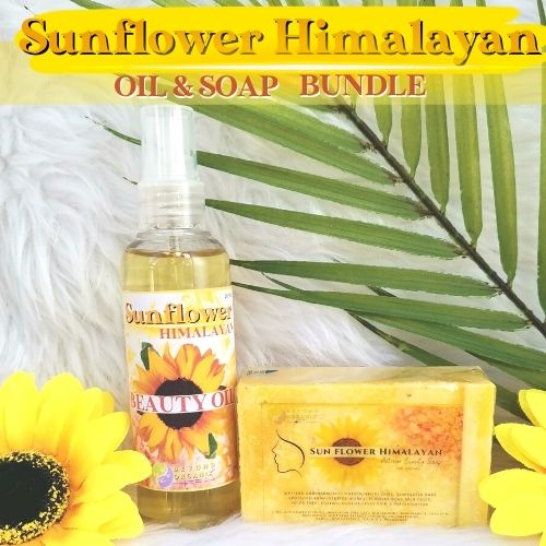 SUNFLOWER HIMALAYAN BEAUTY OIL & SOAP BUNDLE (whitens underarm, eliminates dark spot, stretch