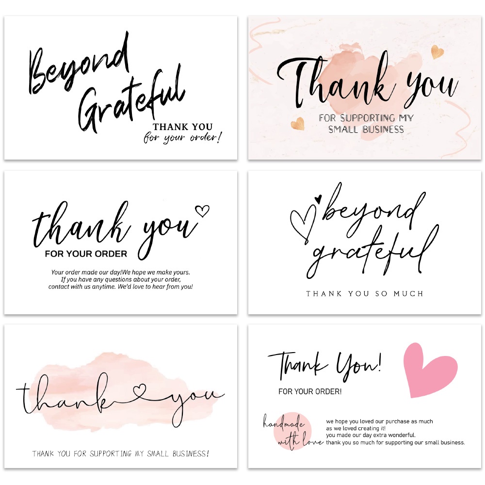 30 Pcs/Pack 9*5.4cm "Thank You For Your Order" Cards Small Business