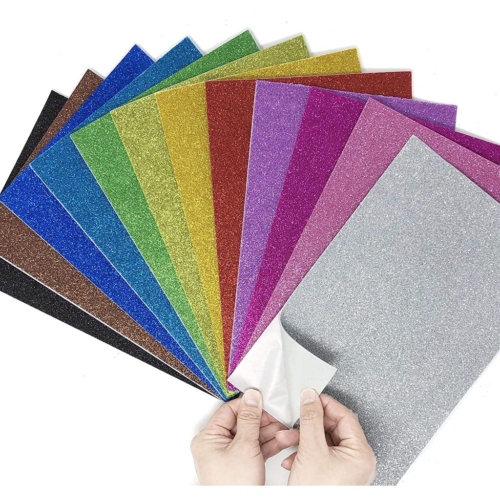 (10pcs)Glitter Sticker Paper Plain (Sparkling, Glitter Paper, Art Craft