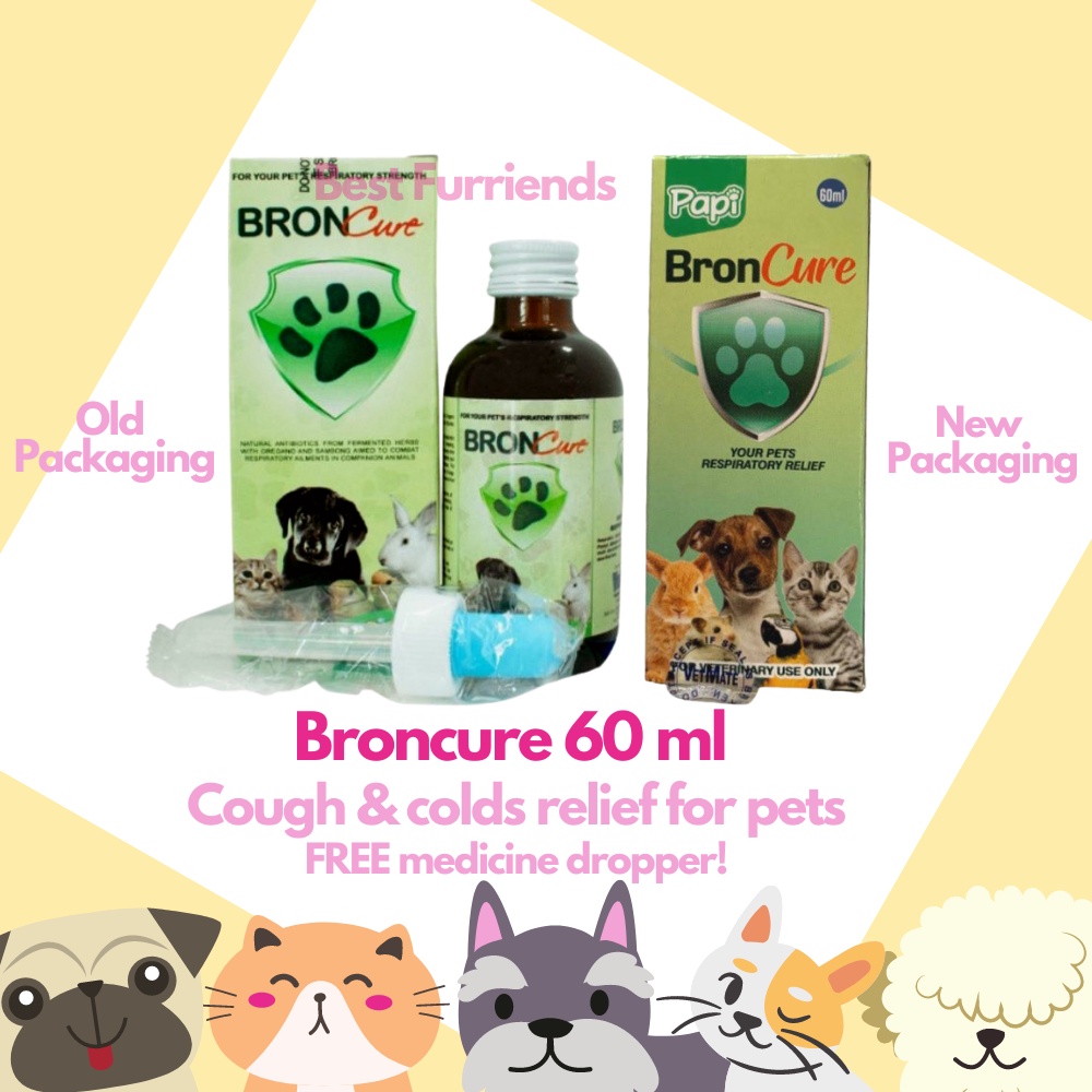 Natural Cough & Colds Syrup for Pet Dogs & Cats Papi Broncure Syrup 60