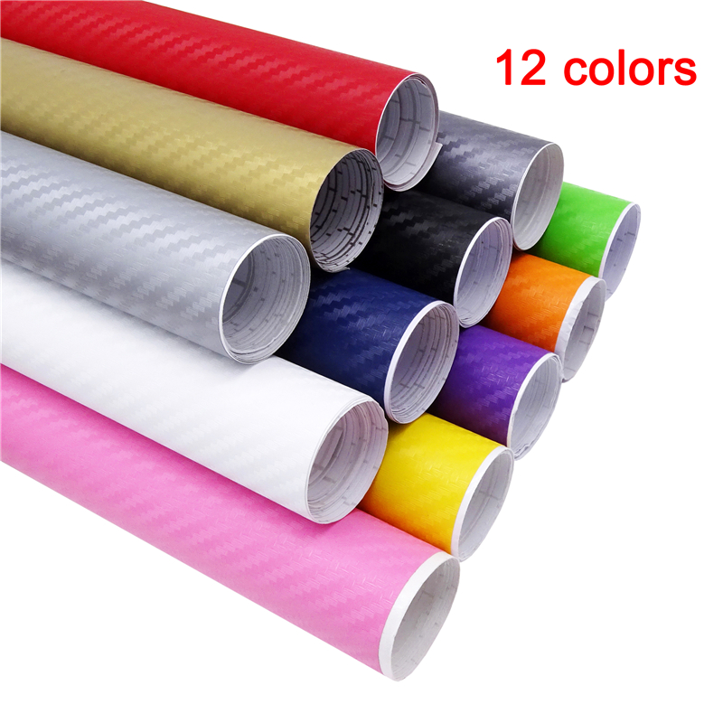 127cmX20cm 3D Carbon Fiber Vinyl Film Car Stickers Waterproof Car