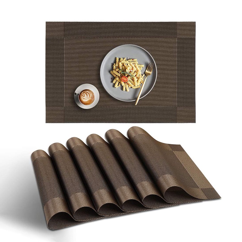 JHVN Dining Table Placemat PVC AntiSlip Placemat Washable Durable