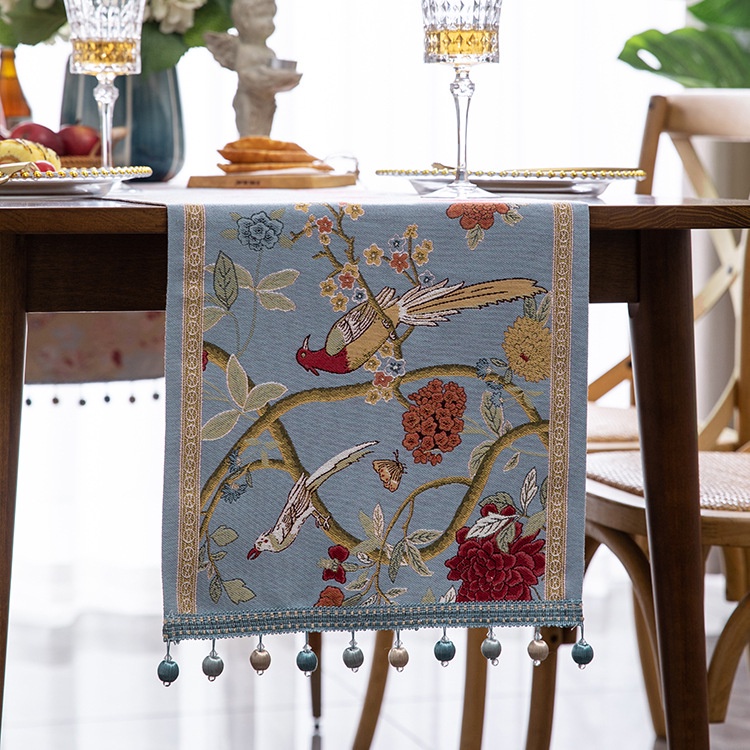 Retro Jacquard Table Runner TV Cover Cloth Dining 4 6 8 10