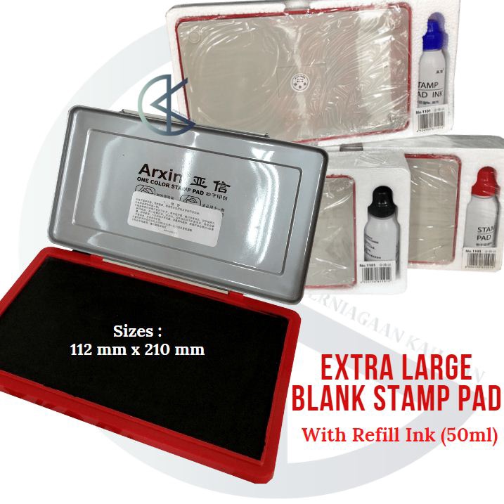 Arxin Extra Large Size Stamp Pad / Big Stamp Pad With Refill Ink