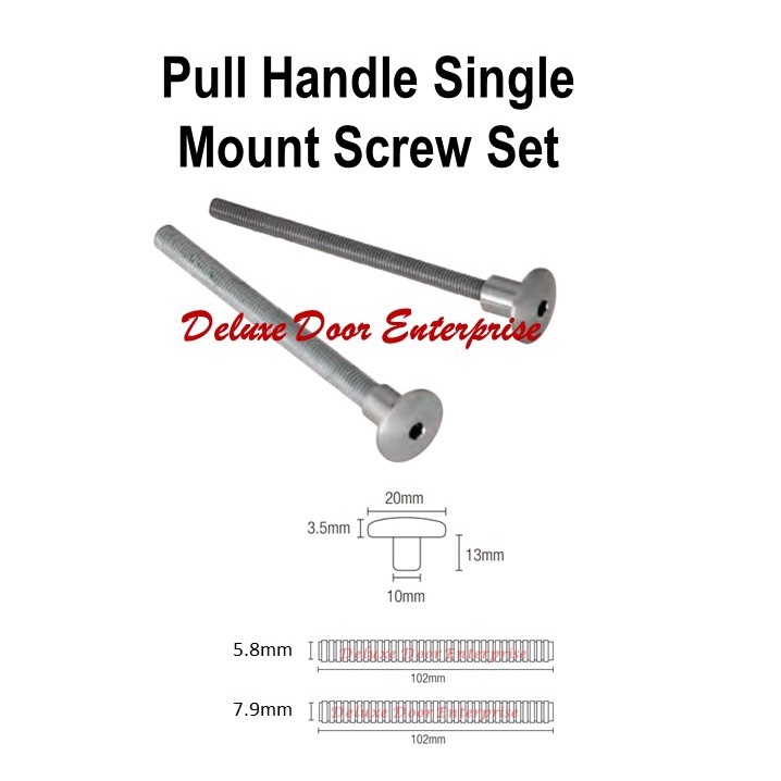 Pull Handle Single Mount Screw Set / hole cover / pull handle hole
