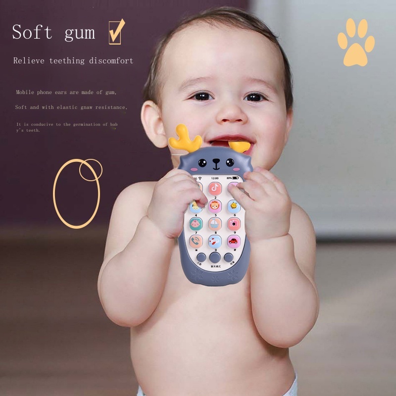 Baby can bite gum baby simulation mobile phone early education puzzle