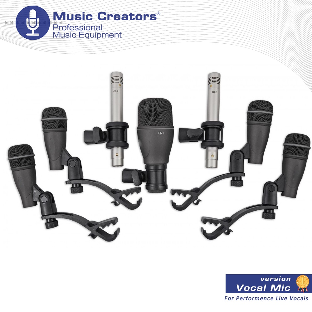 Samson dk707 7piece drum microphone instrument recording kit full