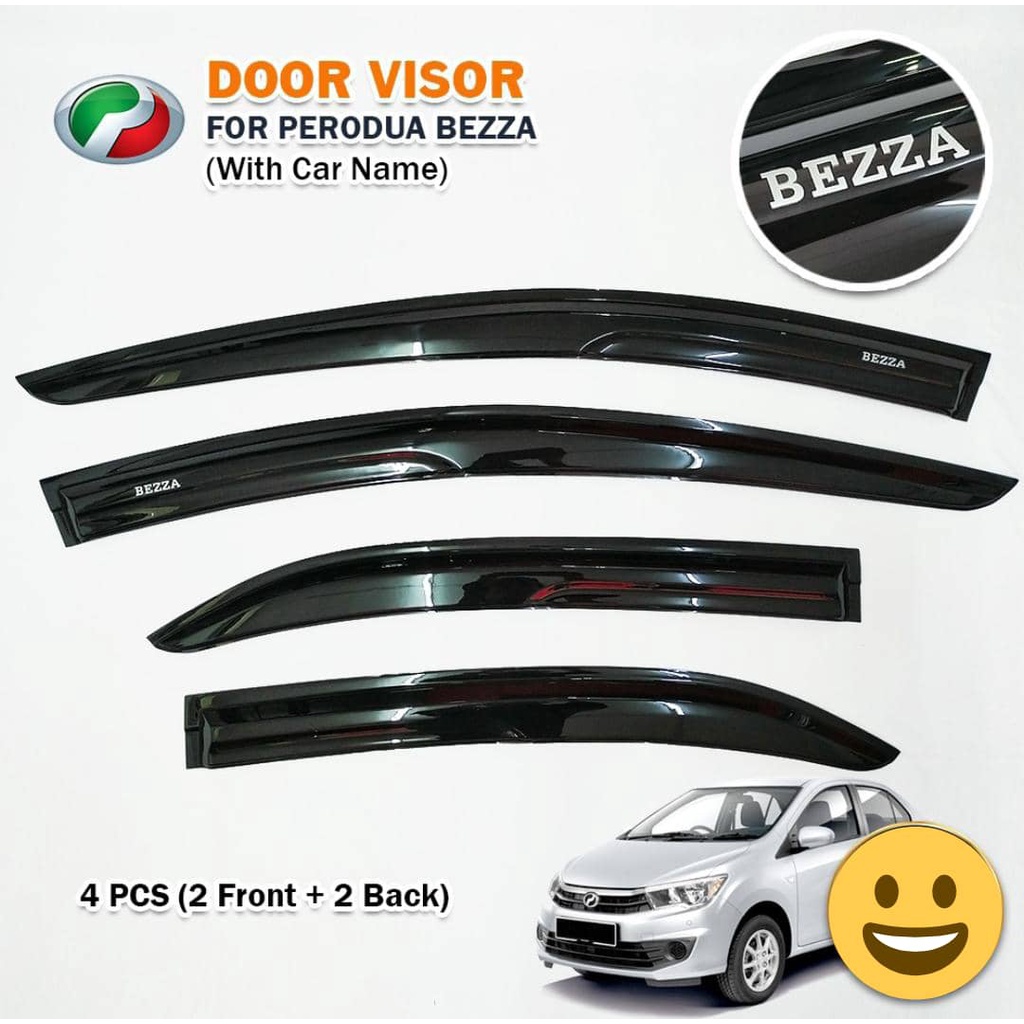 PERODUA BEZZA DOOR VISOR MUGEN (1SET = 4 PCS) Shopee Philippines