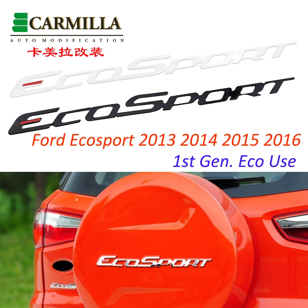 43.5cm ABS Chrome / Piano Black Car Rear Spare Tire Emblem Ecosport Logo Sticker for Ford Old