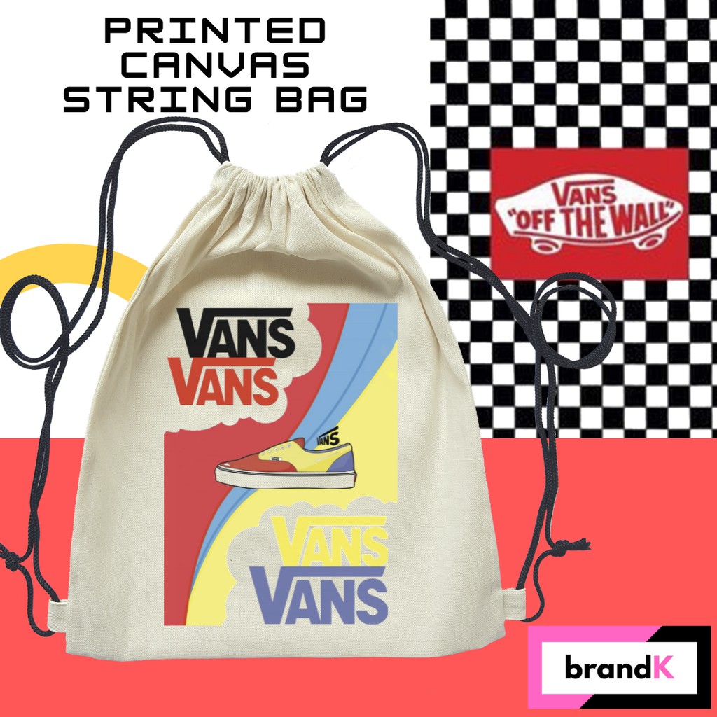 High Quality Canvas String Printed Bag Vans Inspired Prints Shopee