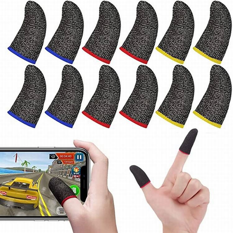 6 pair Quality Mobile Game Thumb Covers Copper Fiber Antiskid Finger Sleeves Moving Joystick