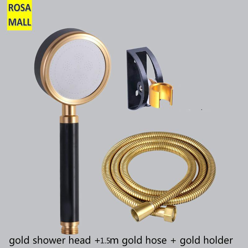 Rosa Mall Golden shower sprayer head hose nozzle stainless steel goldplated shower hand