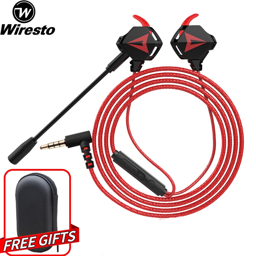 Wiresto 116db 1.2m Wired Gaming Earphones with Mic InEar Headphones