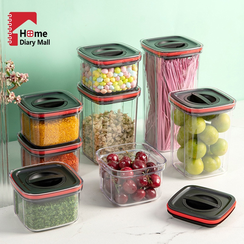 PET Sealed Jar Miscellaneous Grain Storage Box With Cover Tea Snack Nut