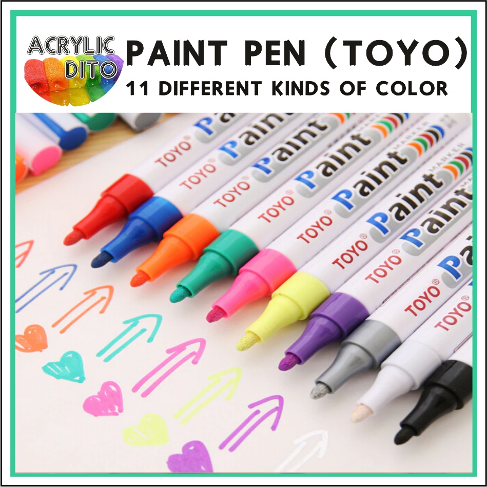Paint Marker Pen Toyo / Waterproof Acrylic Glass Paper Rubber Fabric