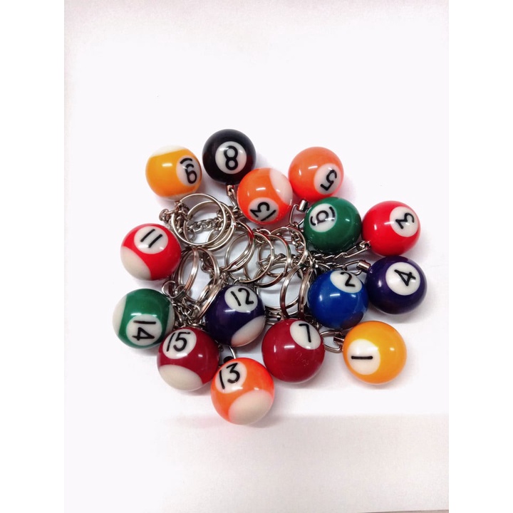 ANY 8 PCS KEYCHAIN BILLIARD BALL /PALAWIT SA BAG /BILLIARD ACCESSORIES