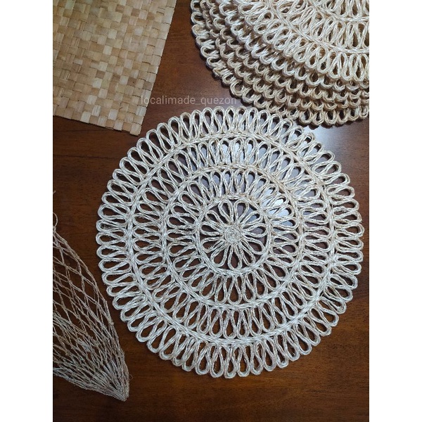 ROUND ABACA PLACEMATS/ NATIVE WALL DECOR 38cm/ 15 inches Shopee