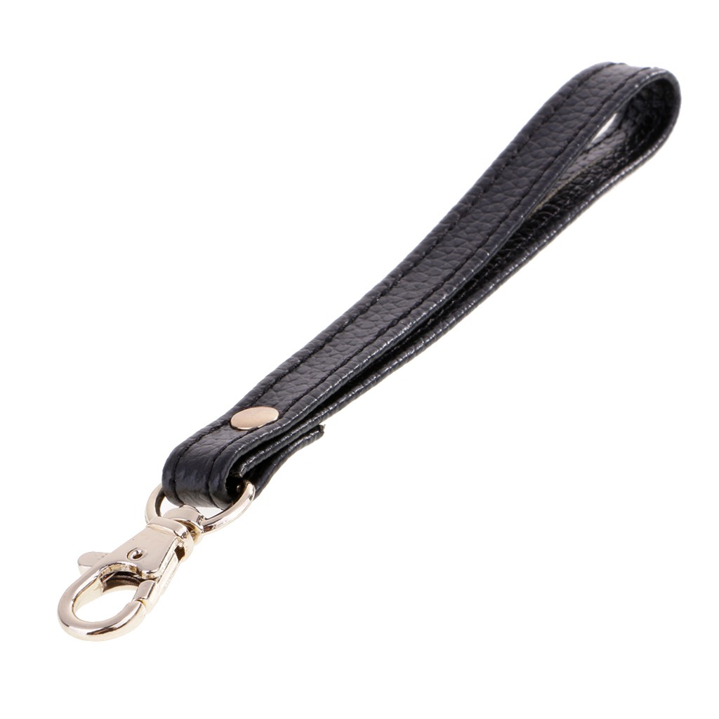 Leather Replacement Wrist Strap For Clutch Wristlet Purse Black