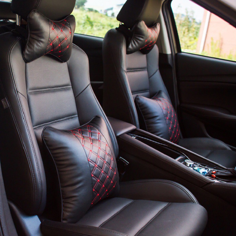 High Quality Car Leather Pillow For Neck Head Rest Cushion/Lumbar Back