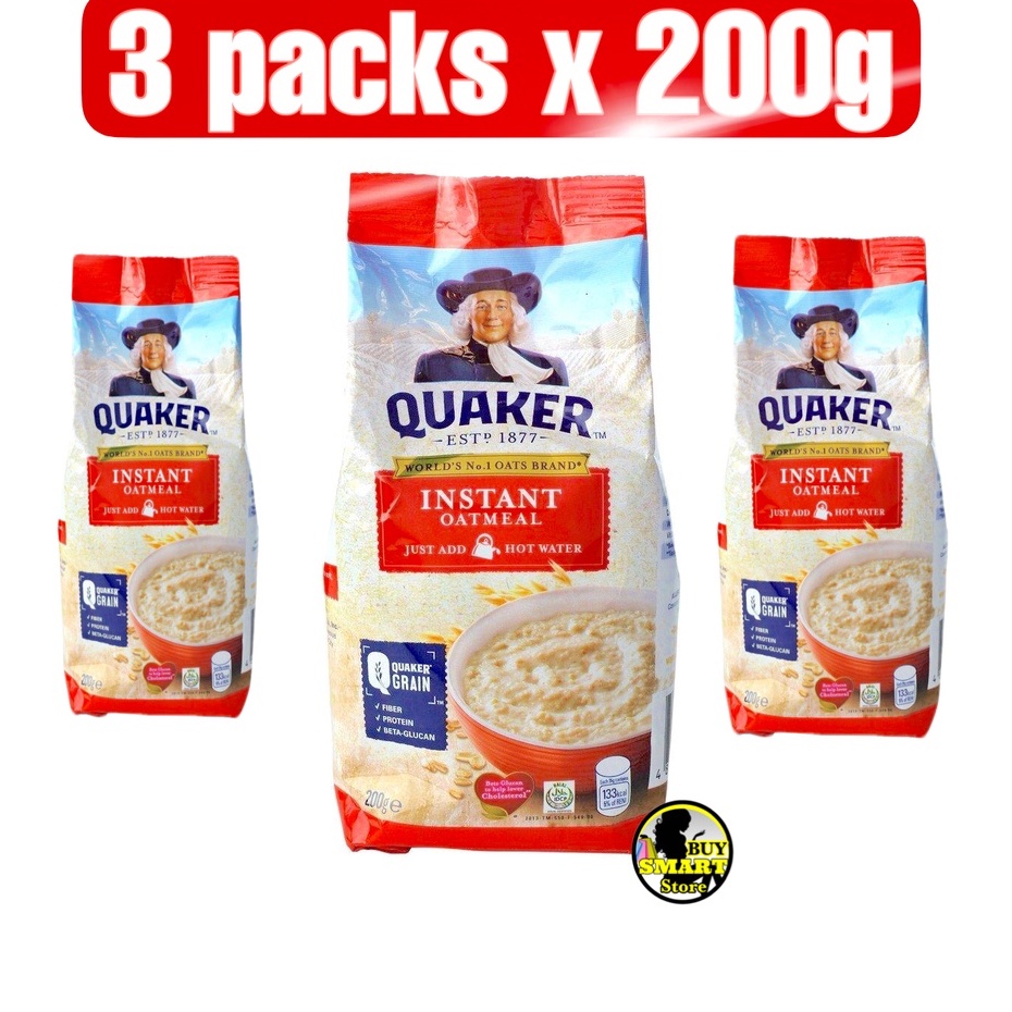 QUAKER Instant Oatmeal (3 packs x 200 grams) Shopee Philippines