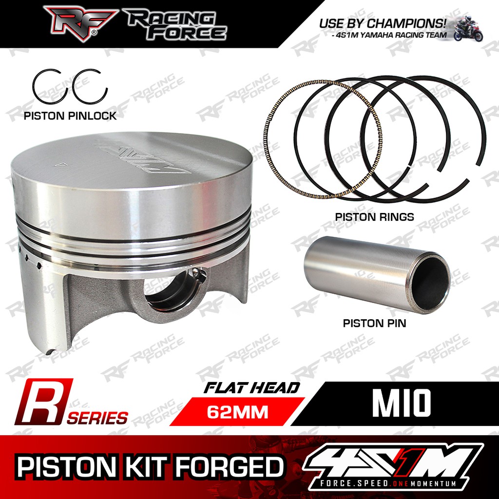 Racing Force 4S1M PISTON KIT MIO 115/AMORE/SPORTY (62mm) (FLAT HEAD