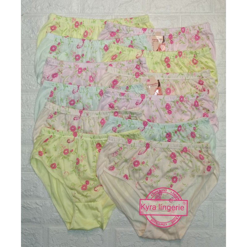 COD 12Pieces Women's Underwear Big Size High Waist Full Panty Flora