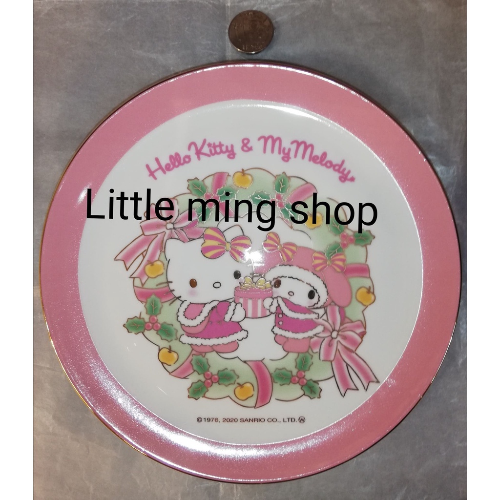 Original Sanrio Hello Kitty x My Melody Christmas Ceramic Plate