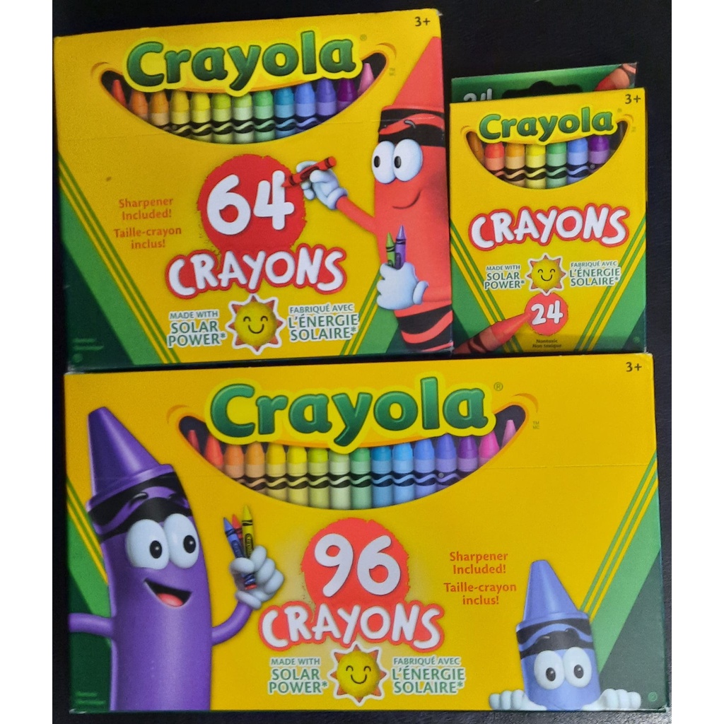 NEW and ORIGINAL Crayola Crayons, 24, 64 and 96 Count (***Sharpener