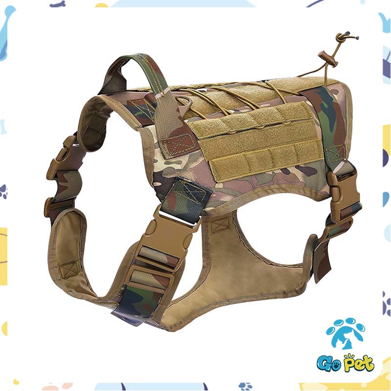 【4 Color】Tactical Dog Vest Breathable Military Dog Clothes Harness